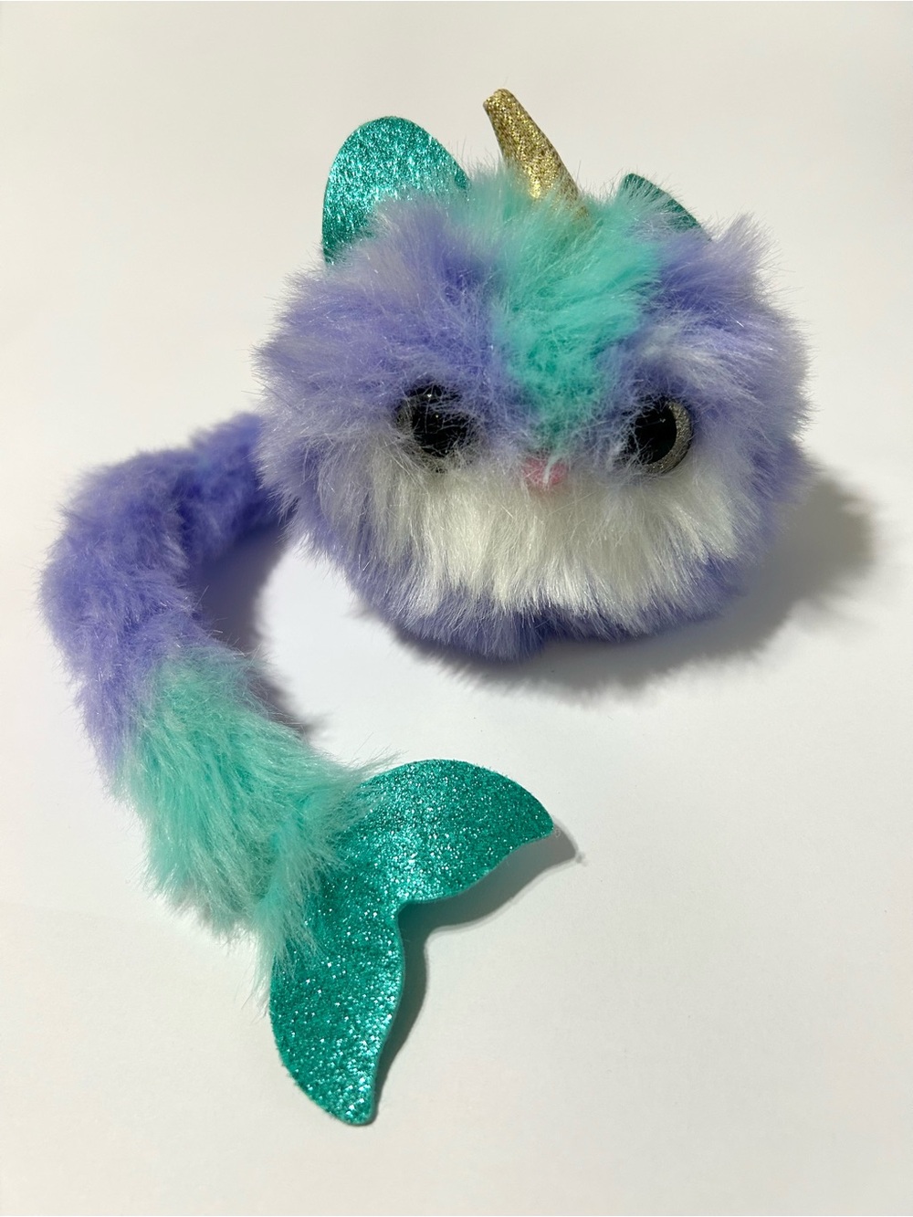 Pomsies Bubbles Unicorn Mermaid-Cat Interactive Electronic Plush Wearable Toy